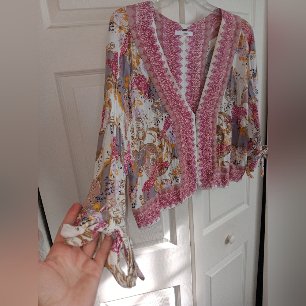 Free People Catch Me If You Can Boho Top in Ivory. Size S. - Picture 8 of 12